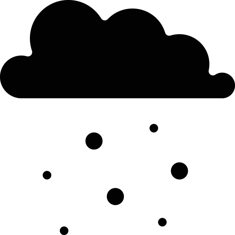 snowing raining falling winter rain - solid icon vector