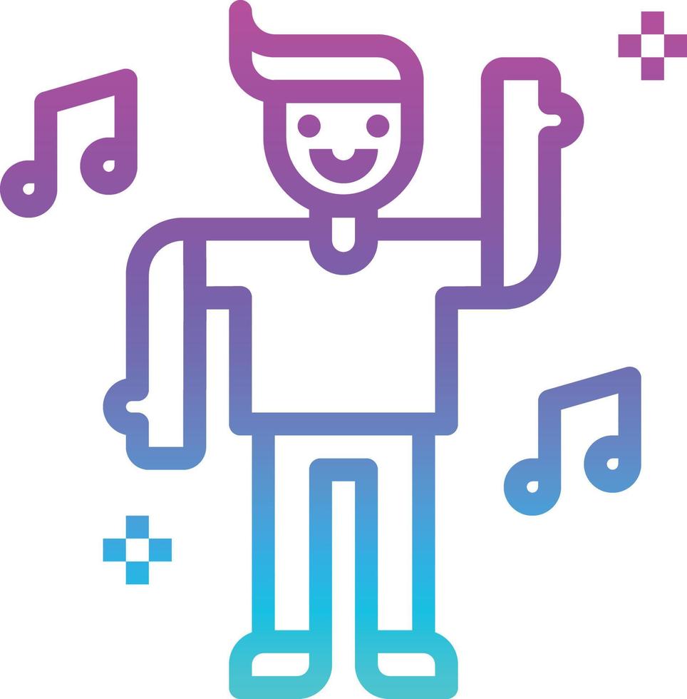 dancing party music dancer fun - gradient icon vector