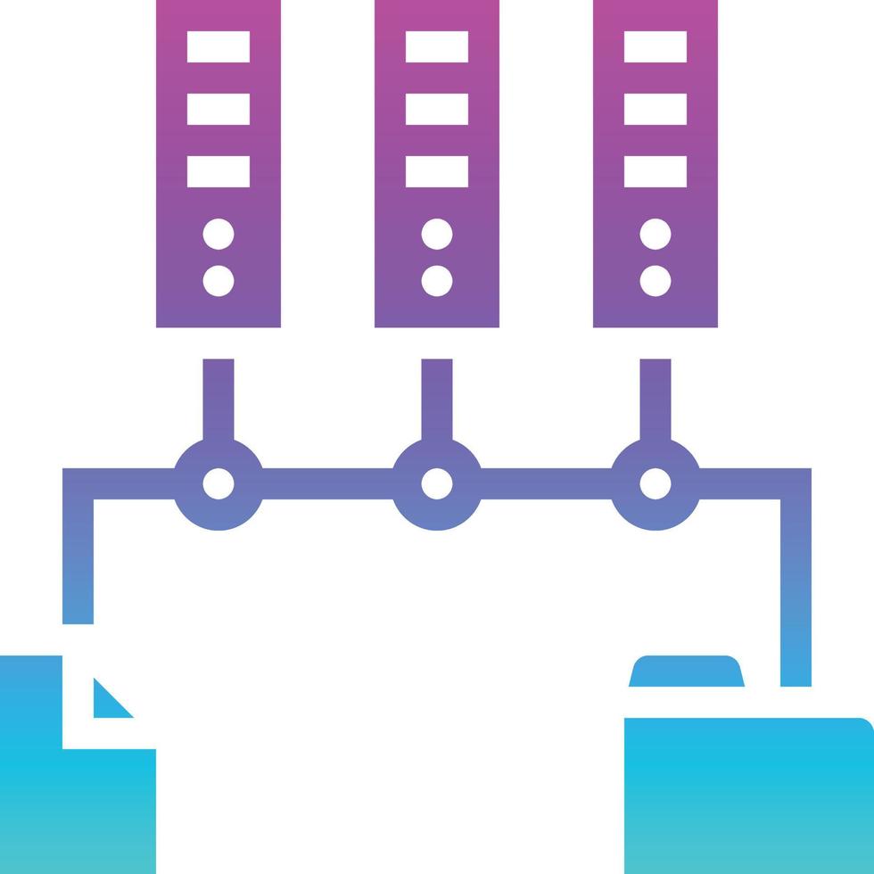server file storage software development - gradient solid icon vector