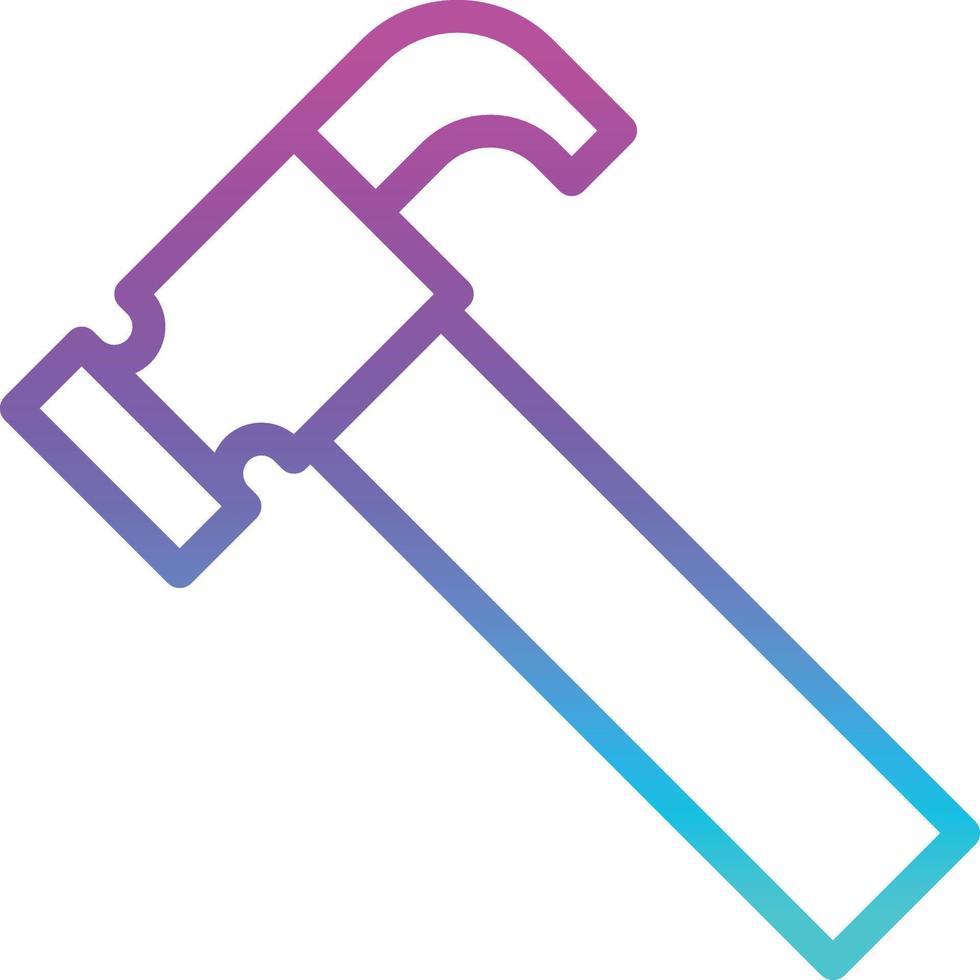 hammer tool repair construction - gradient icon vector