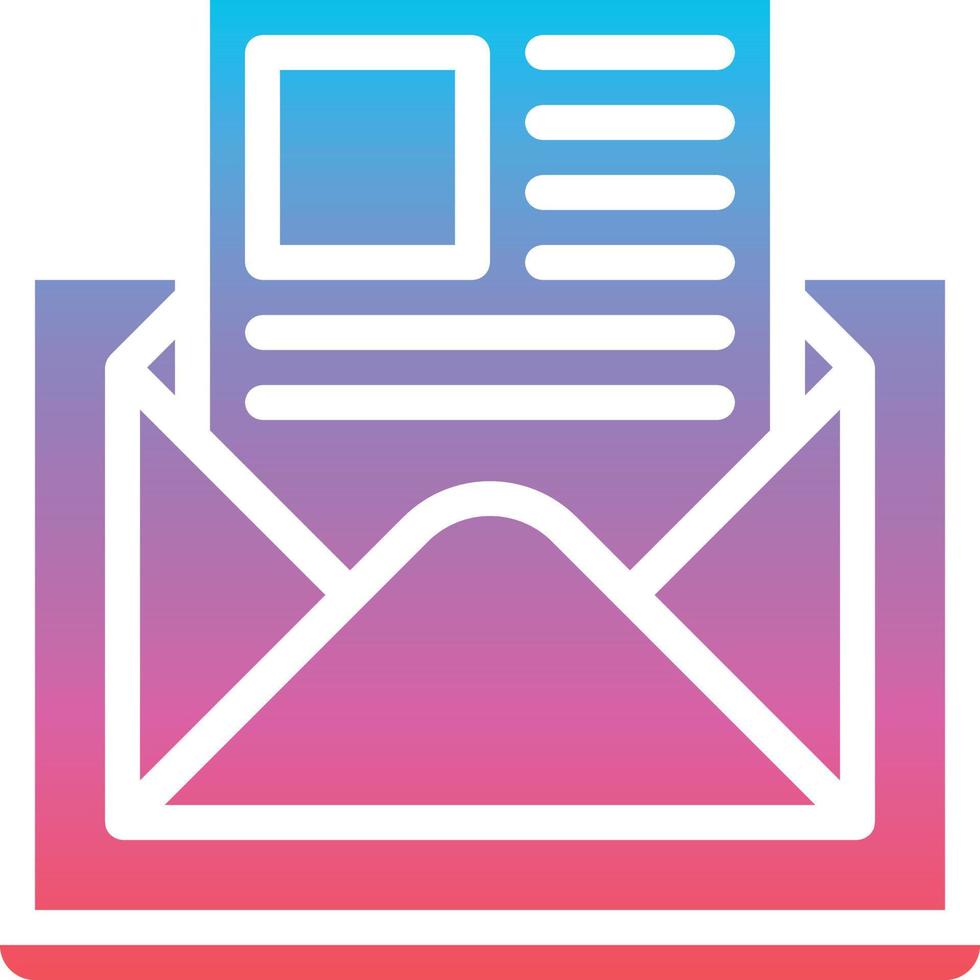 email computer newsletter online - gradient solid icon vector