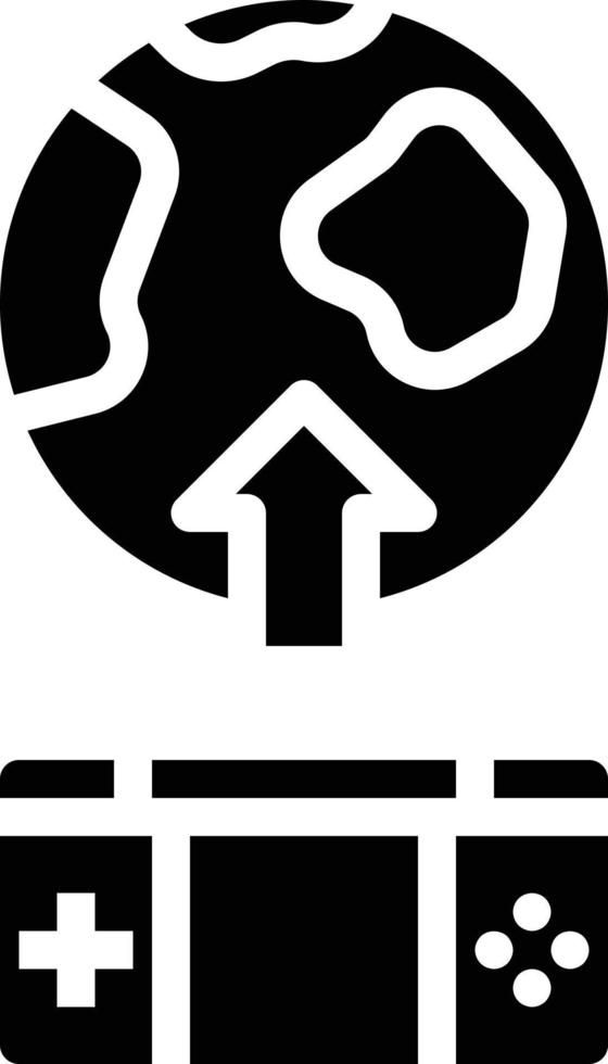 online game console worldwide play multimedia - solid icon vector