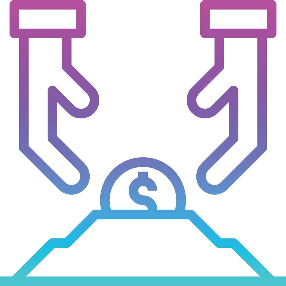 investment bury take money - gradient icon vector