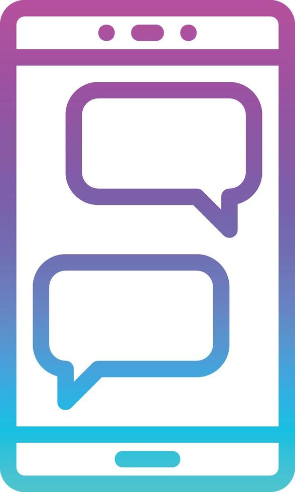 mobile messaging messenger social multimedia - gradient icon vector