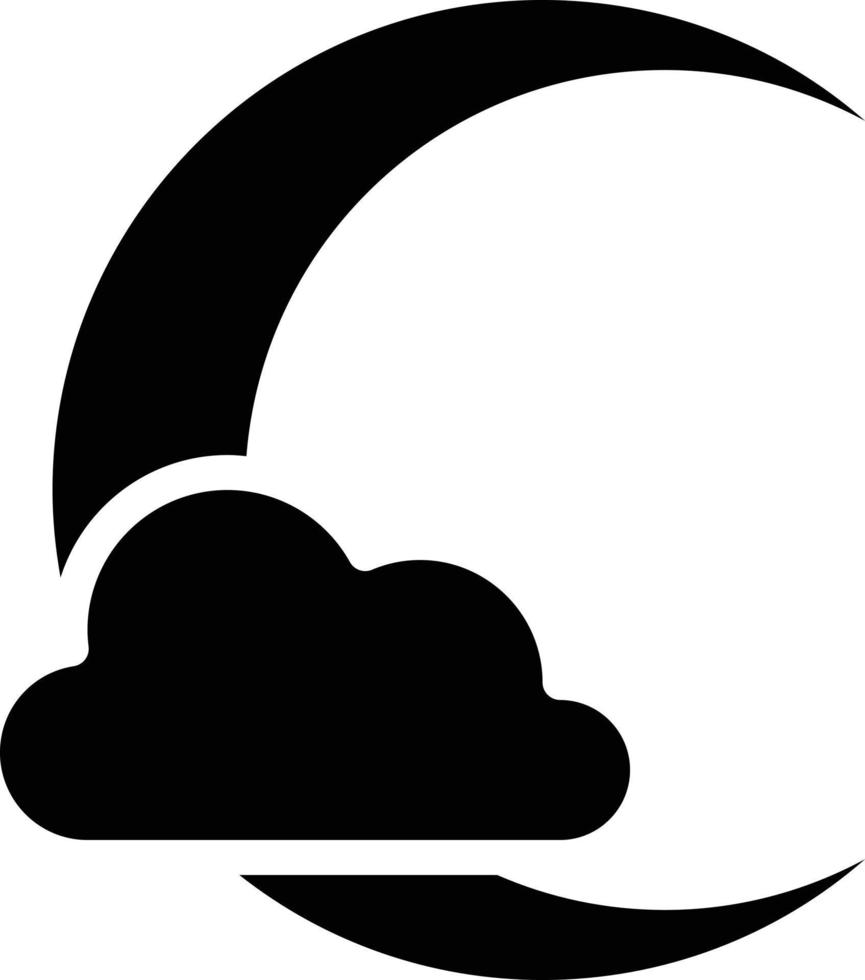 moon night cloud dark - solid icon vector