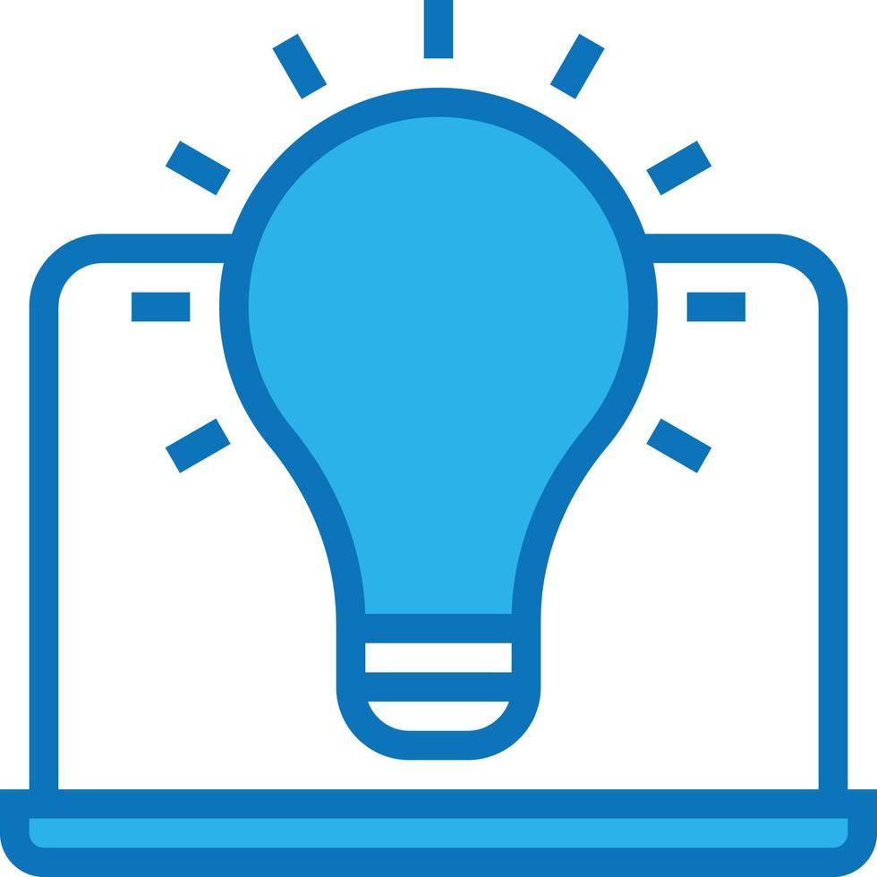 intelligent system idea software development - blue icon vector