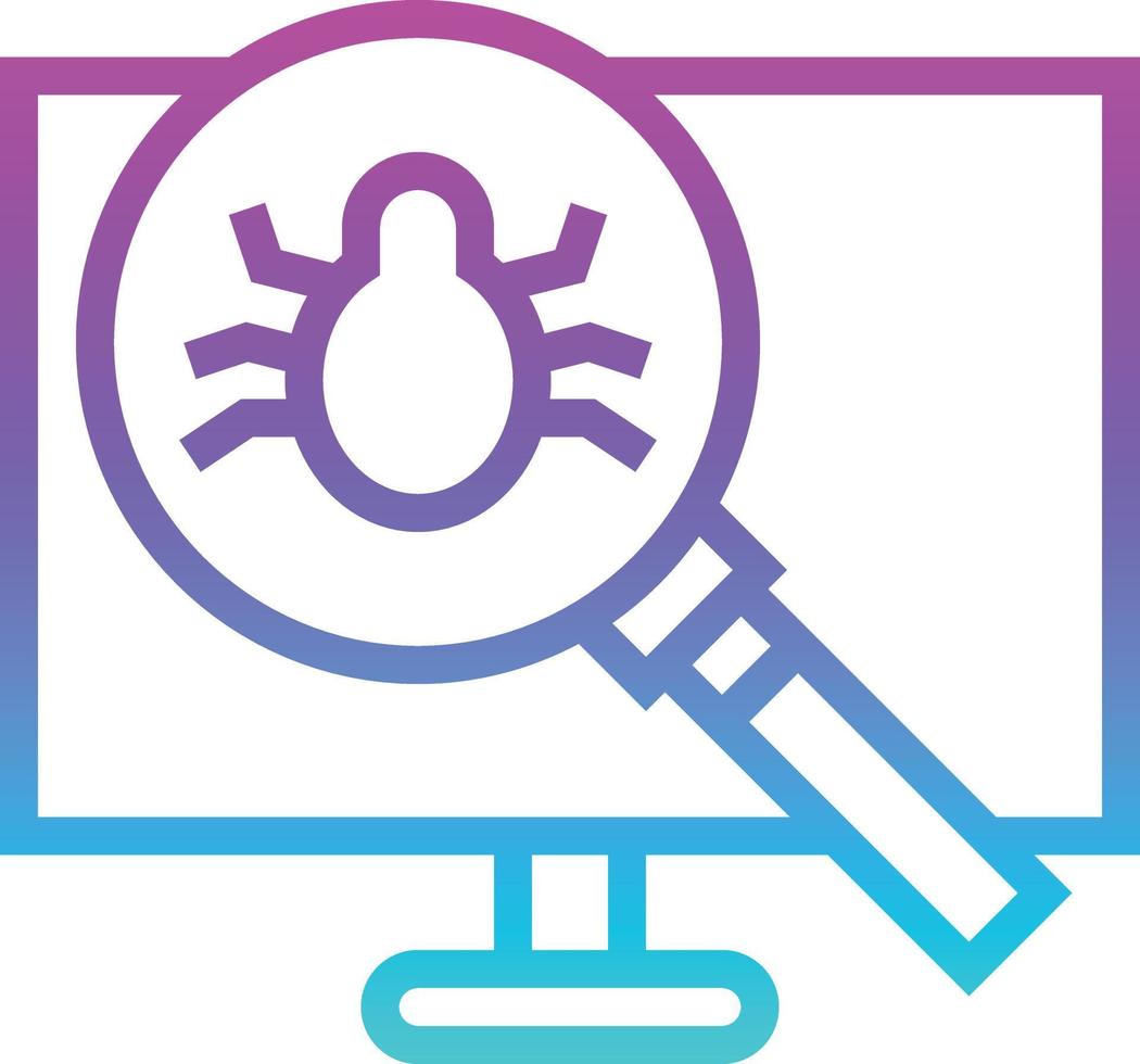 bug scan problem software development - gradient icon vector
