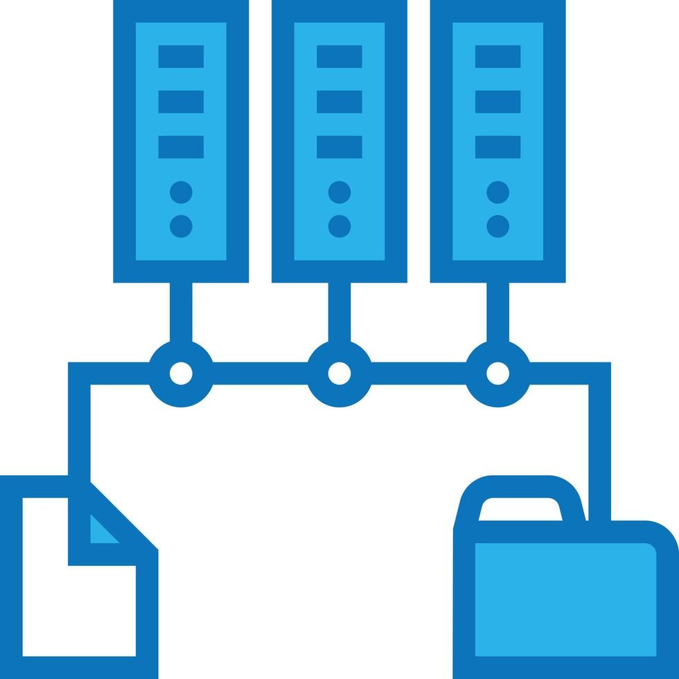 server file storage software development - blue icon vector