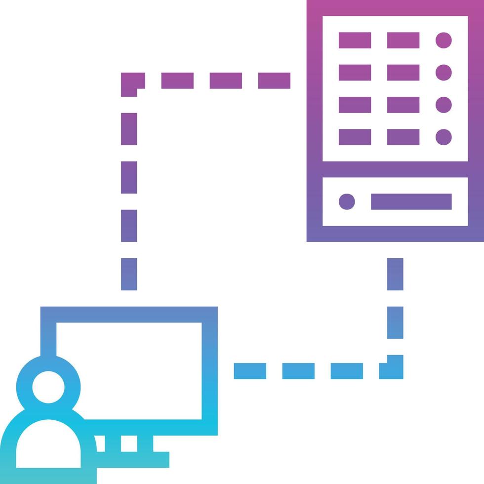 server client connection software development - gradient icon vector