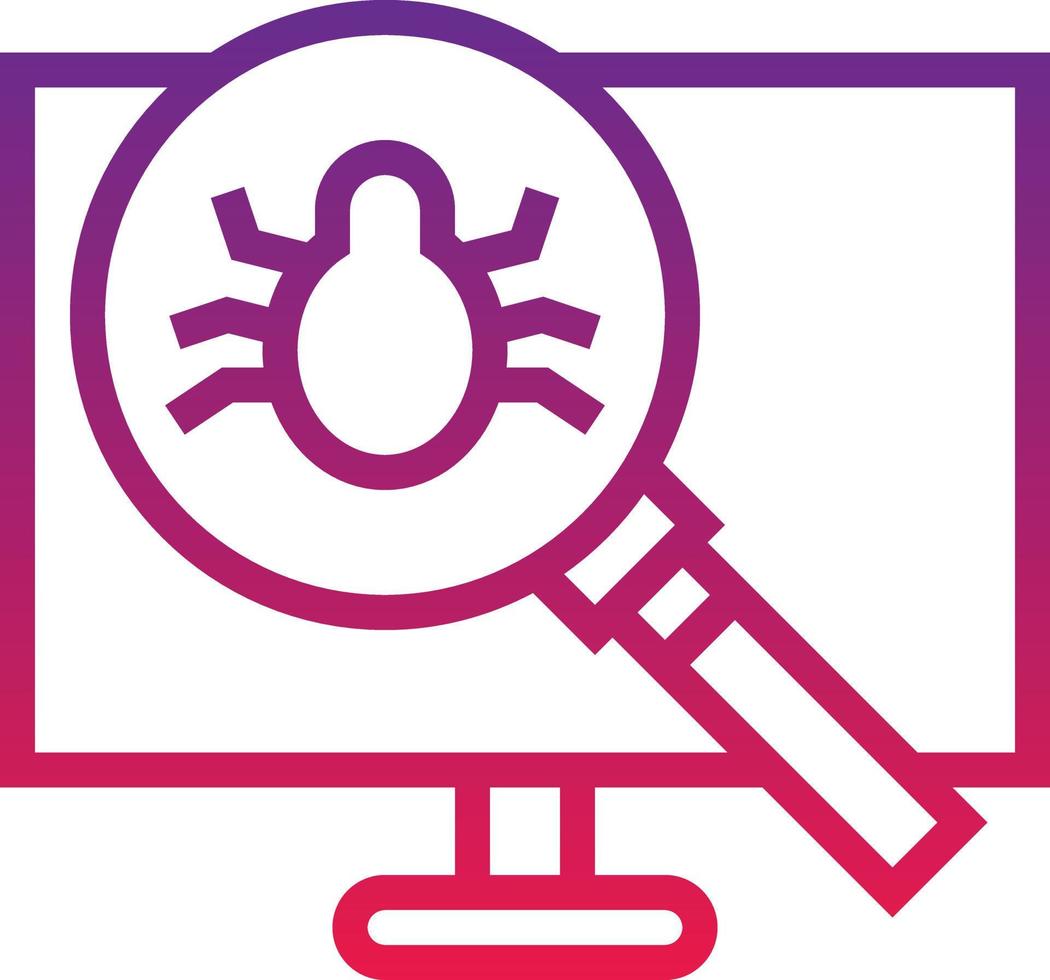 bug scan problem software development - gradient icon vector