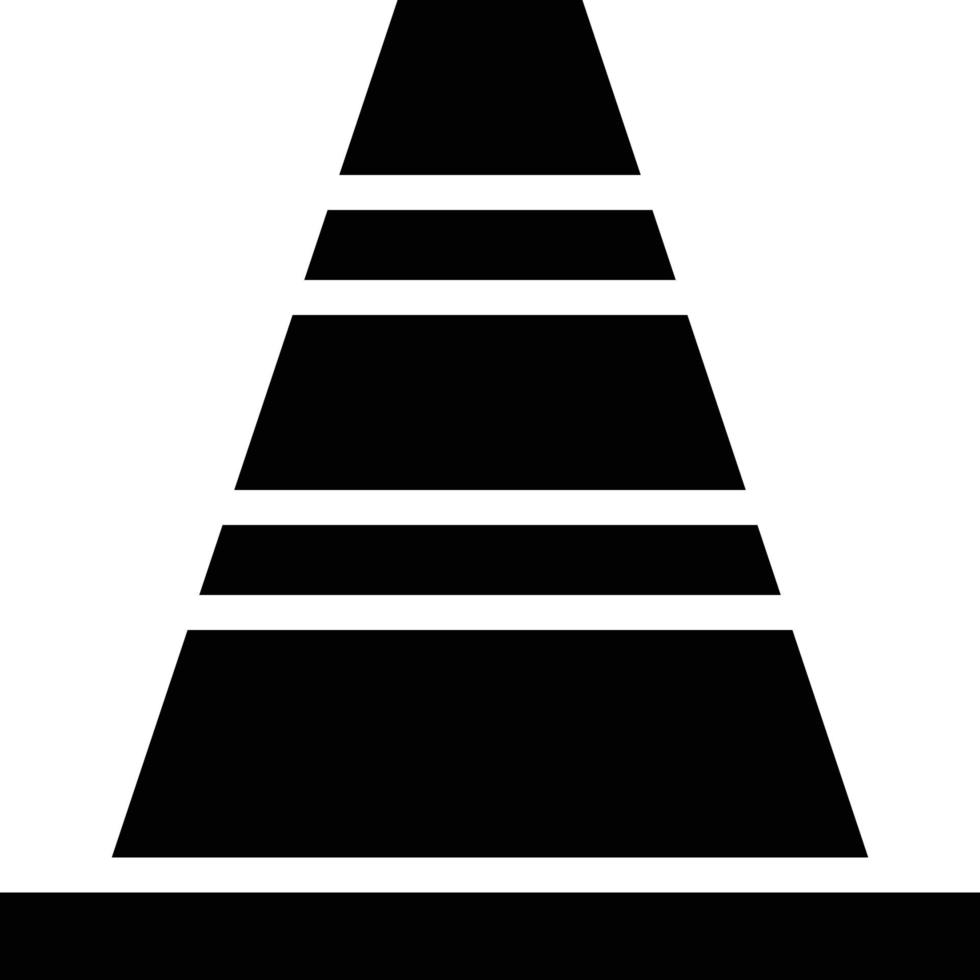 construction cone tool - solid icon vector