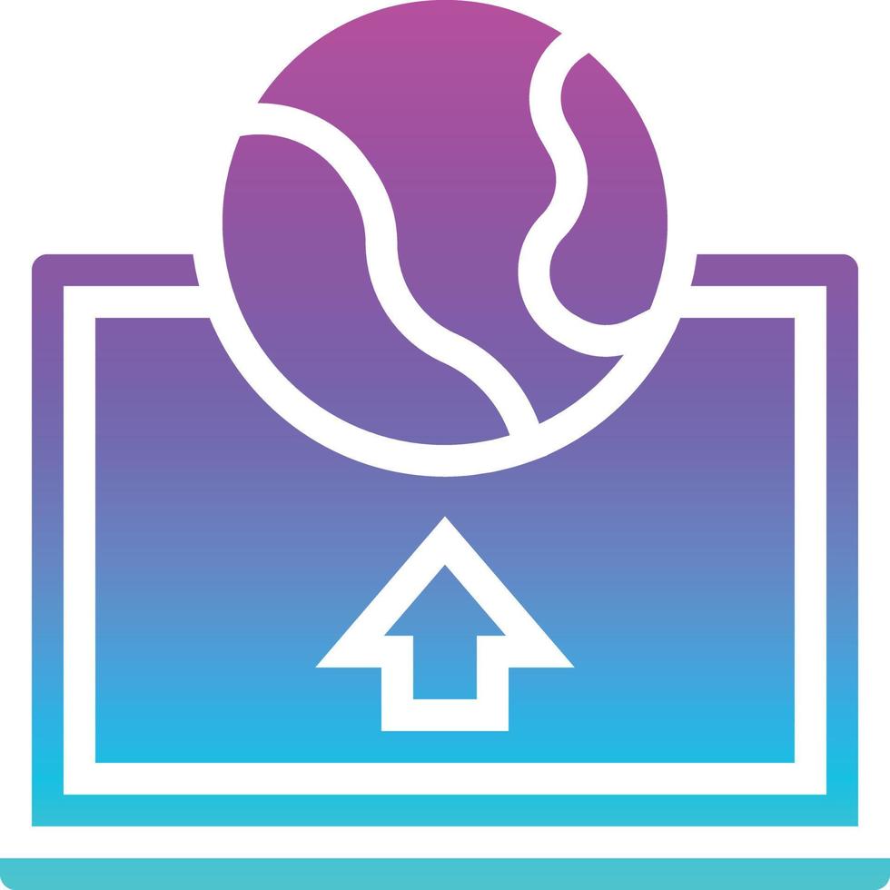 deployment upload worldwide software development - gradient solid icon vector