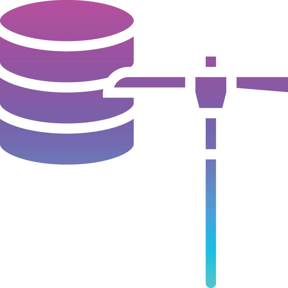 desarrollo de software de integración de datos mineros - icono sólido degradado vector