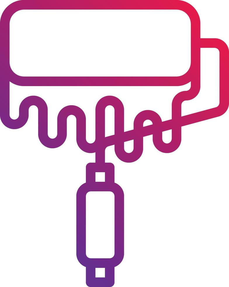 paint roller construction - gradient icon vector