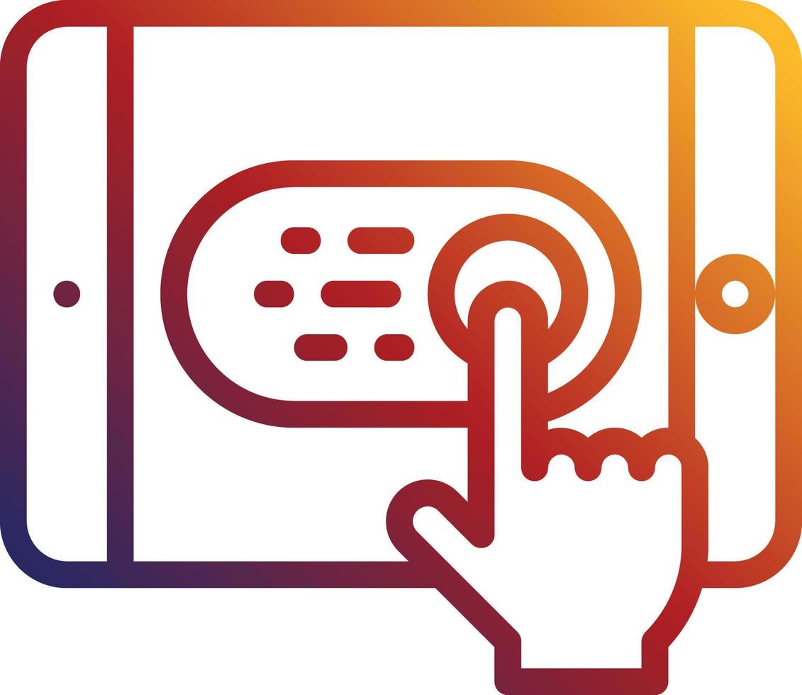 usability tablet mobile button click touch - gradient icon vector