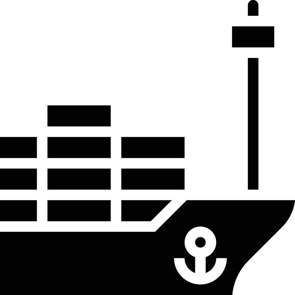 barco envío almacén transporte comercio electrónico - icono sólido vector