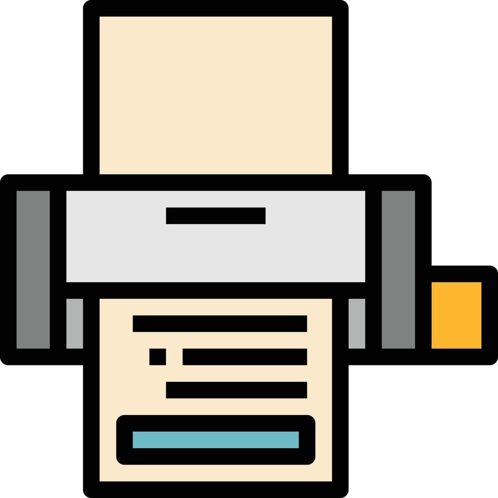 herramienta de papelería de impresión de impresora - icono de contorno lleno vector