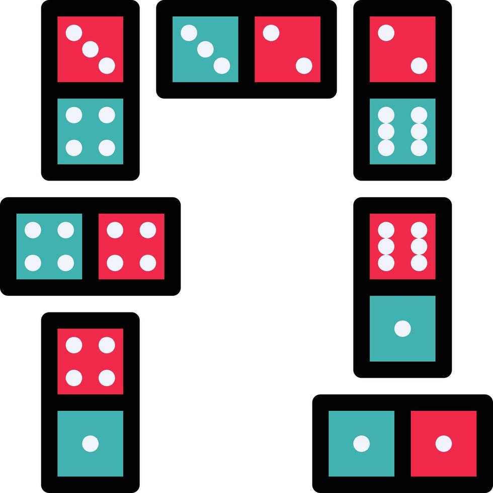 domino game casino board - filled outline icon vector