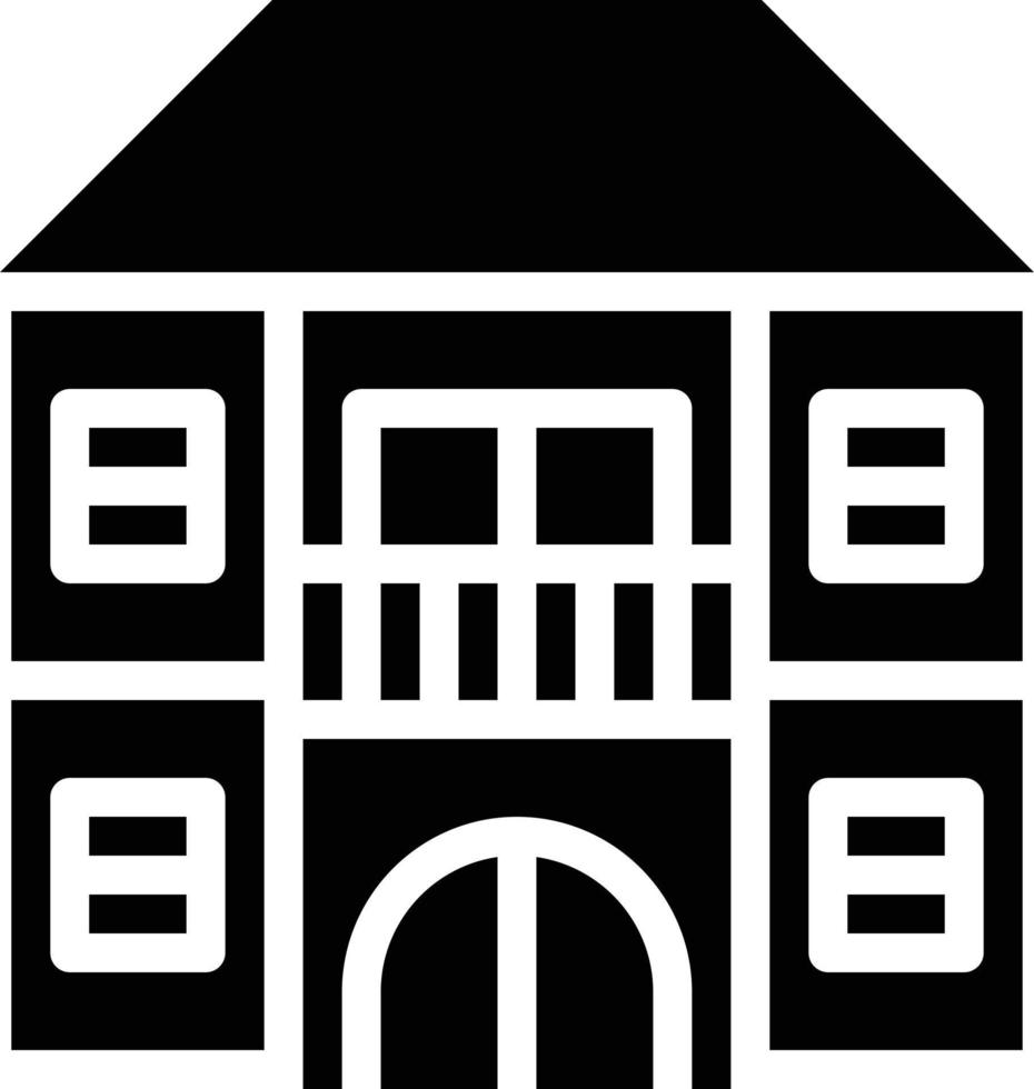 house construction building - solid icon vector