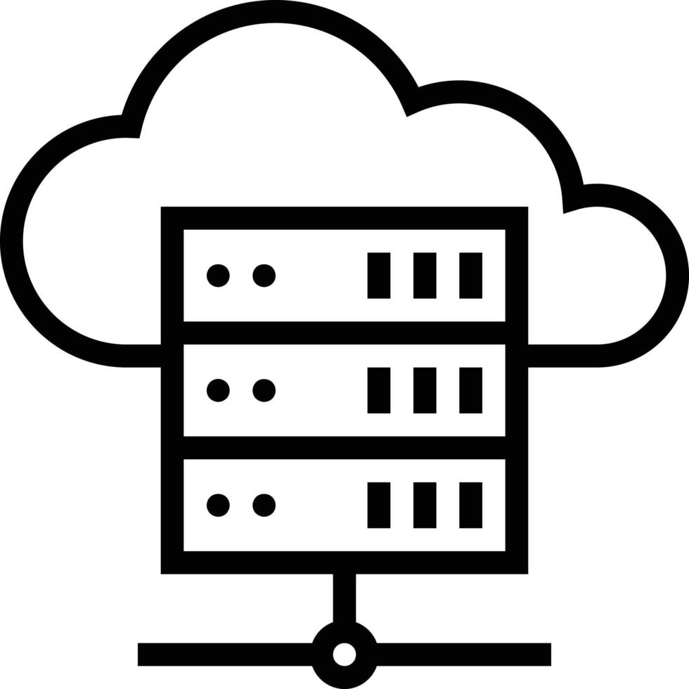server website cloud software development - outline icon vector