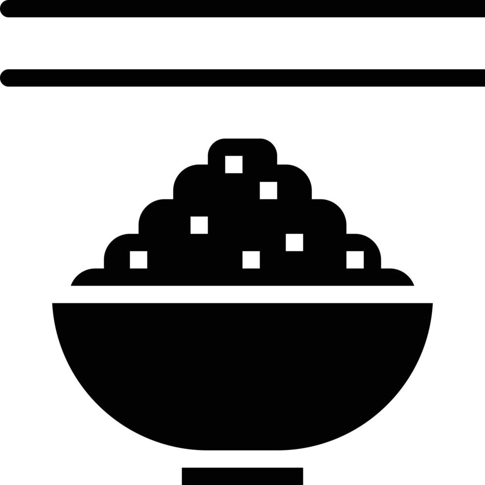 comida de arroz - icono sólido vector