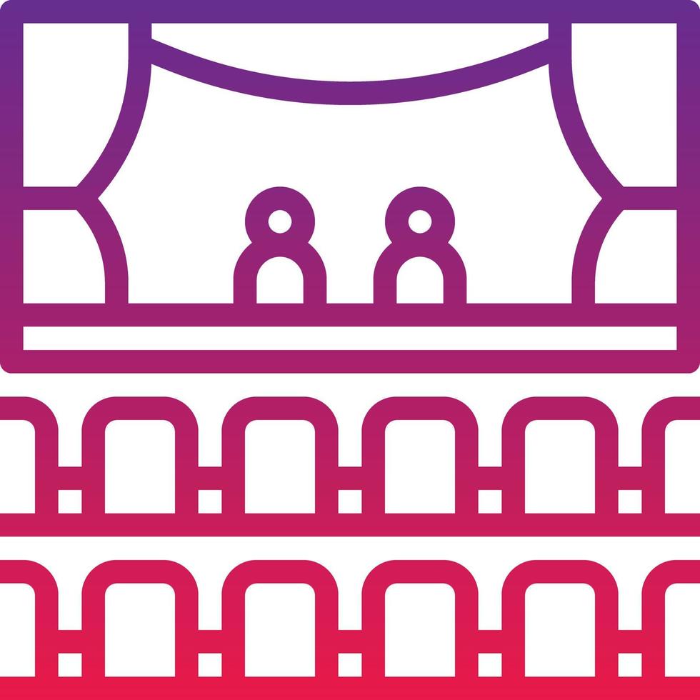 theater live actor movie multimedia - gradient icon vector