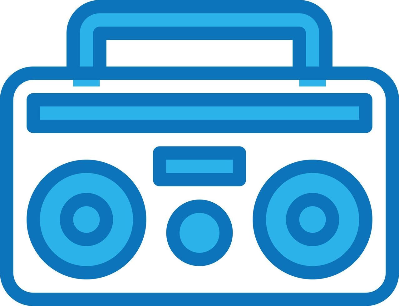 radio party music song electricity - blue icon vector