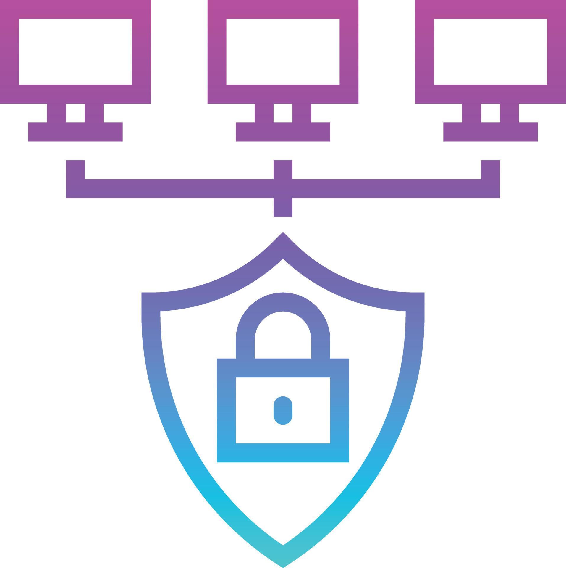 network safety protected software development - gradient icon 14244310 ...