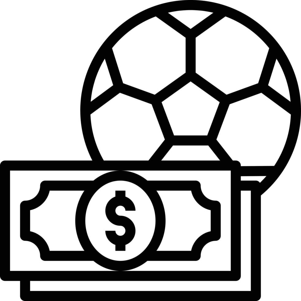 soccer ball betting sport gambling - outline icon vector