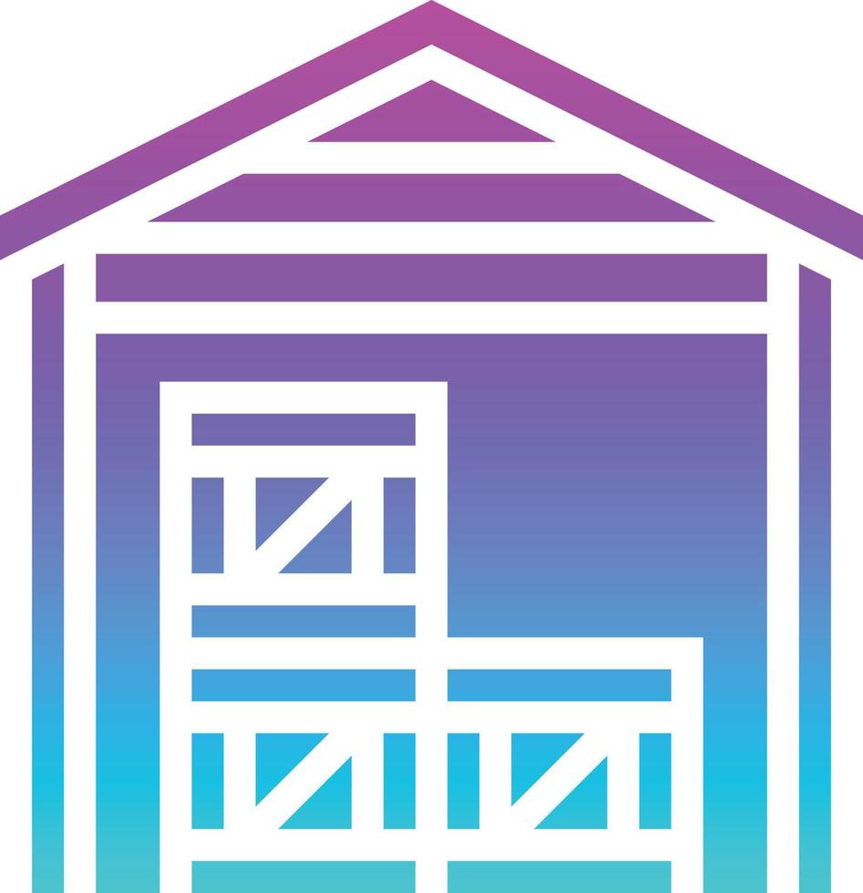 warehouse stock packaging storage ecommerce - gradient solid icon vector