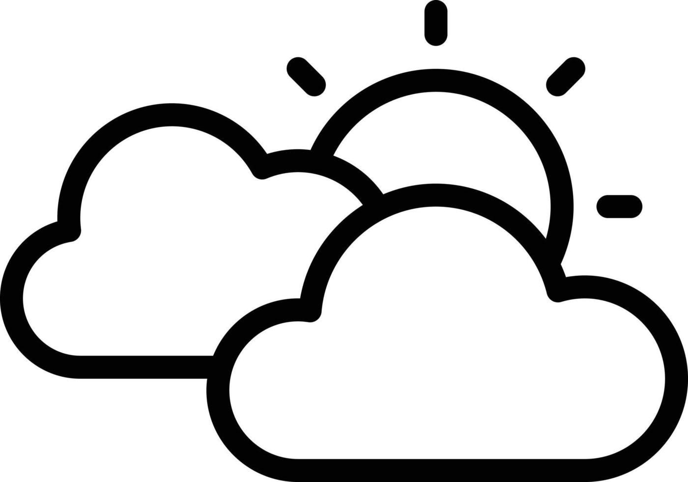 partly cloudy mostly sky cloud - outline icon vector