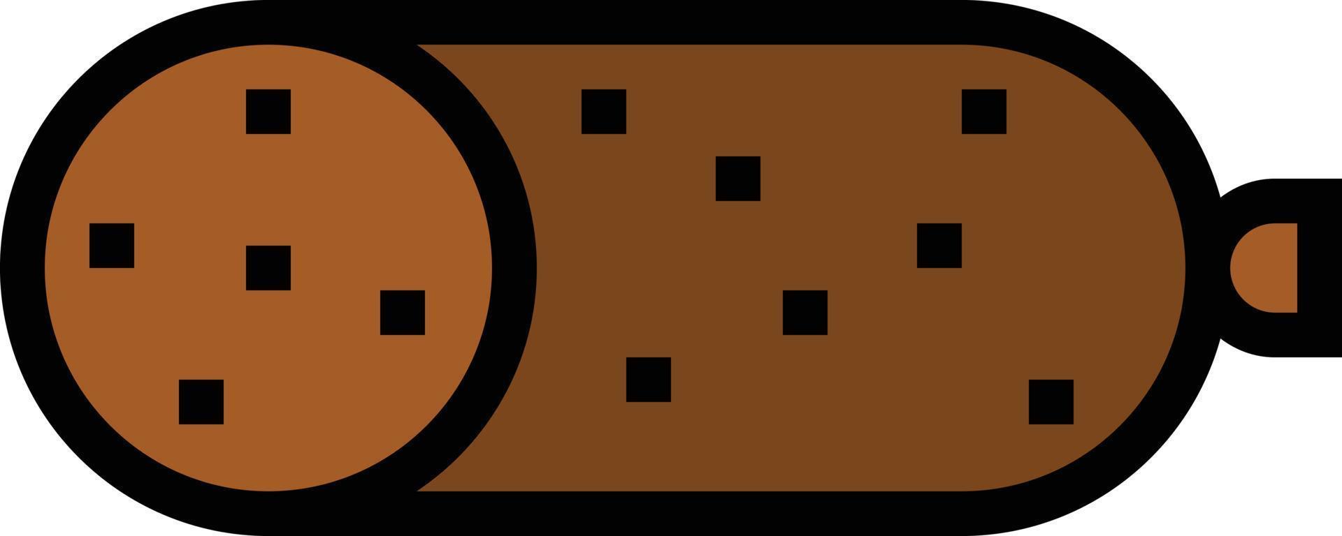 pepperoni food meat - filled outline icon vector