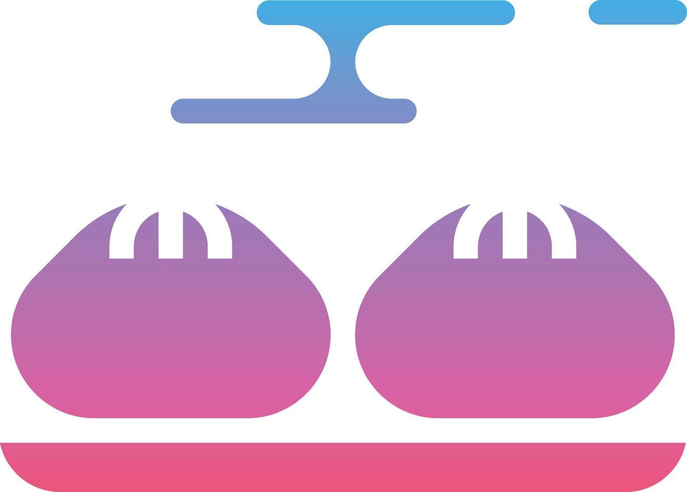 steamed bun food meal - gradient solid icon vector