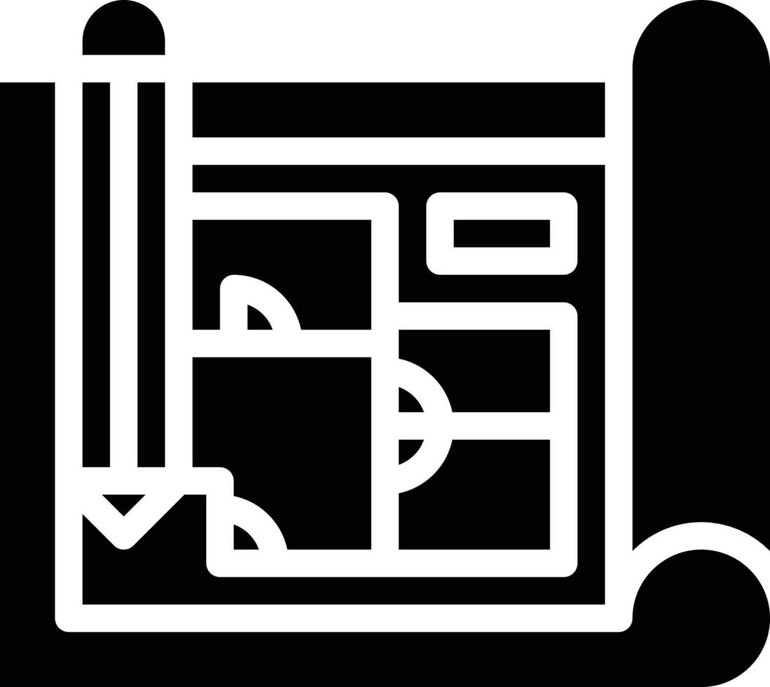 blueprint construction build - solid icon vector