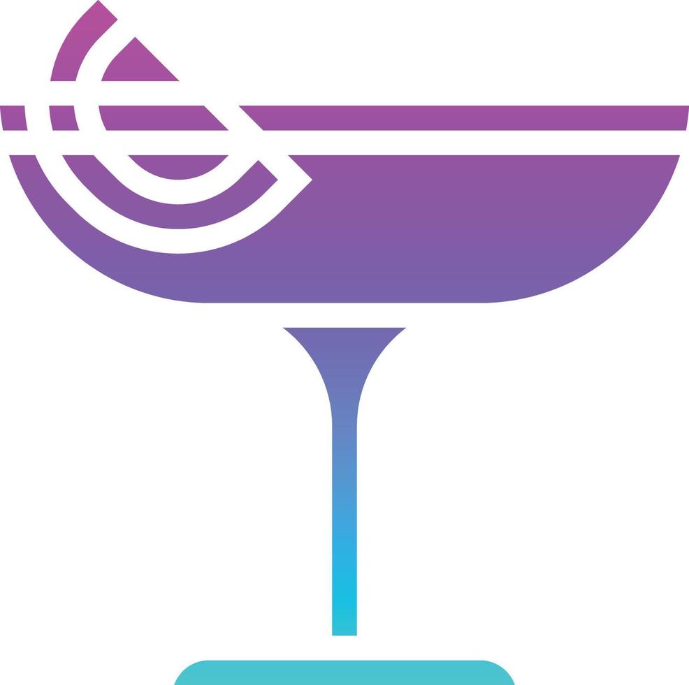 Cóctel celebración bebidas alcohólicas - icono sólido degradado vector