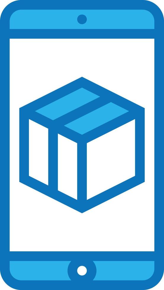 packaging shipping delivery mobile ecommerce - blue icon vector