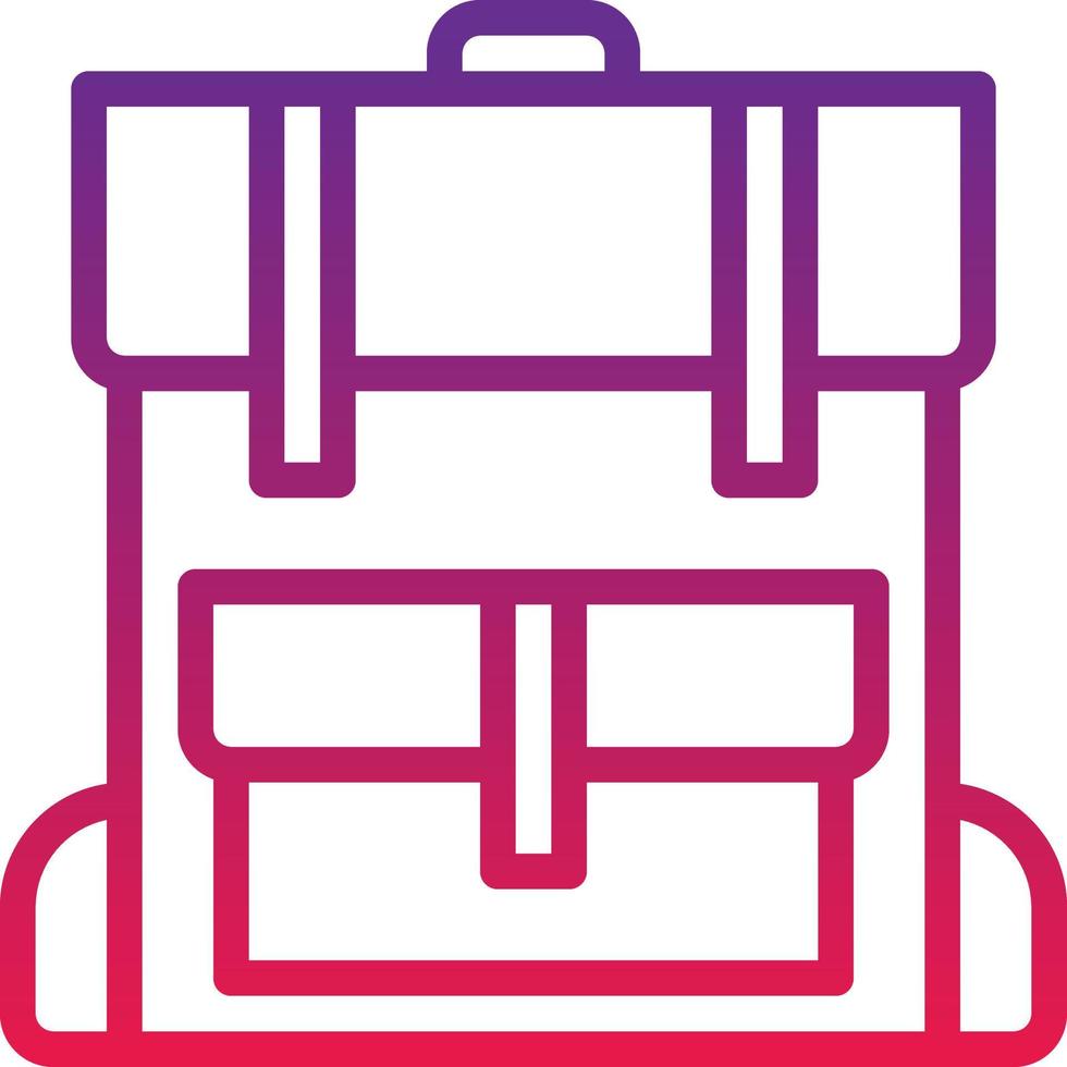 travel baggage bags backpack luggage - gradient icon vector