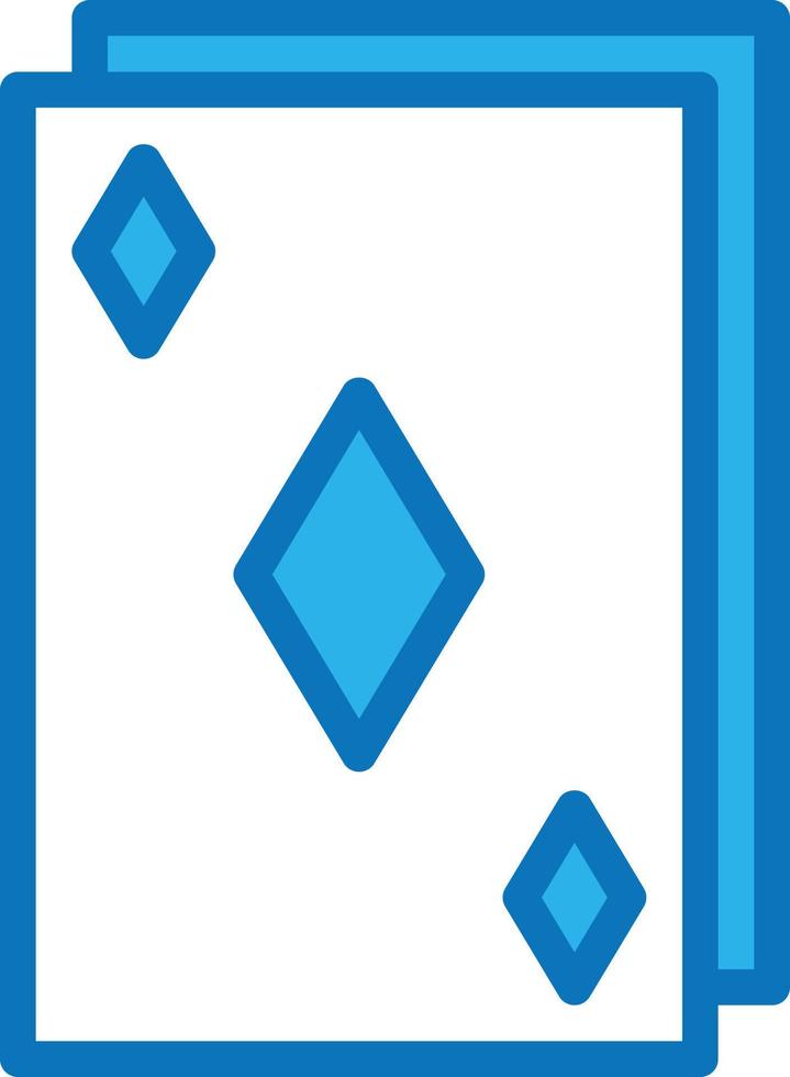 Juego de cartas juegos de azar diamante - icono azul vector