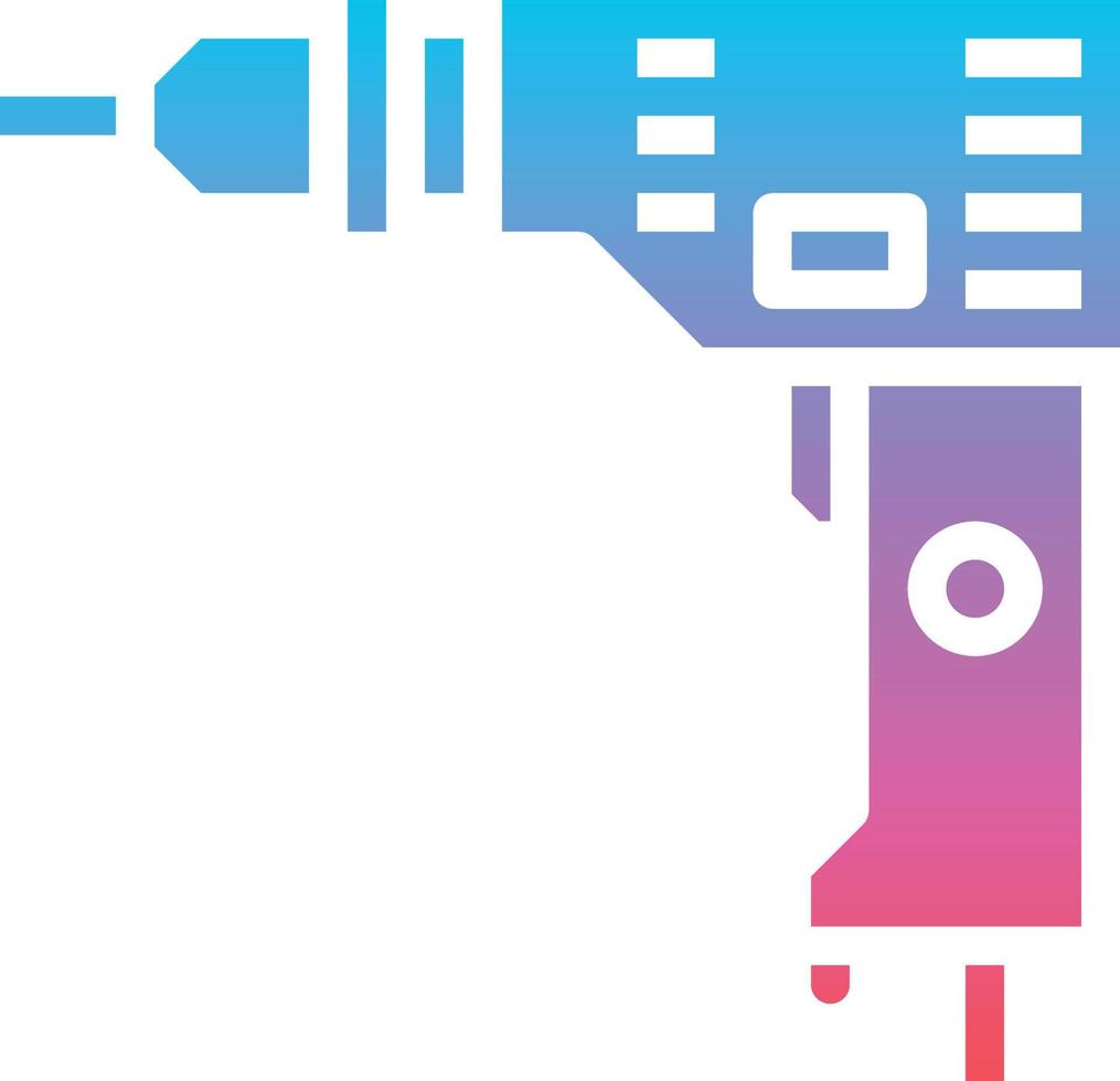 electric drill tool construction - gradient solid icon vector