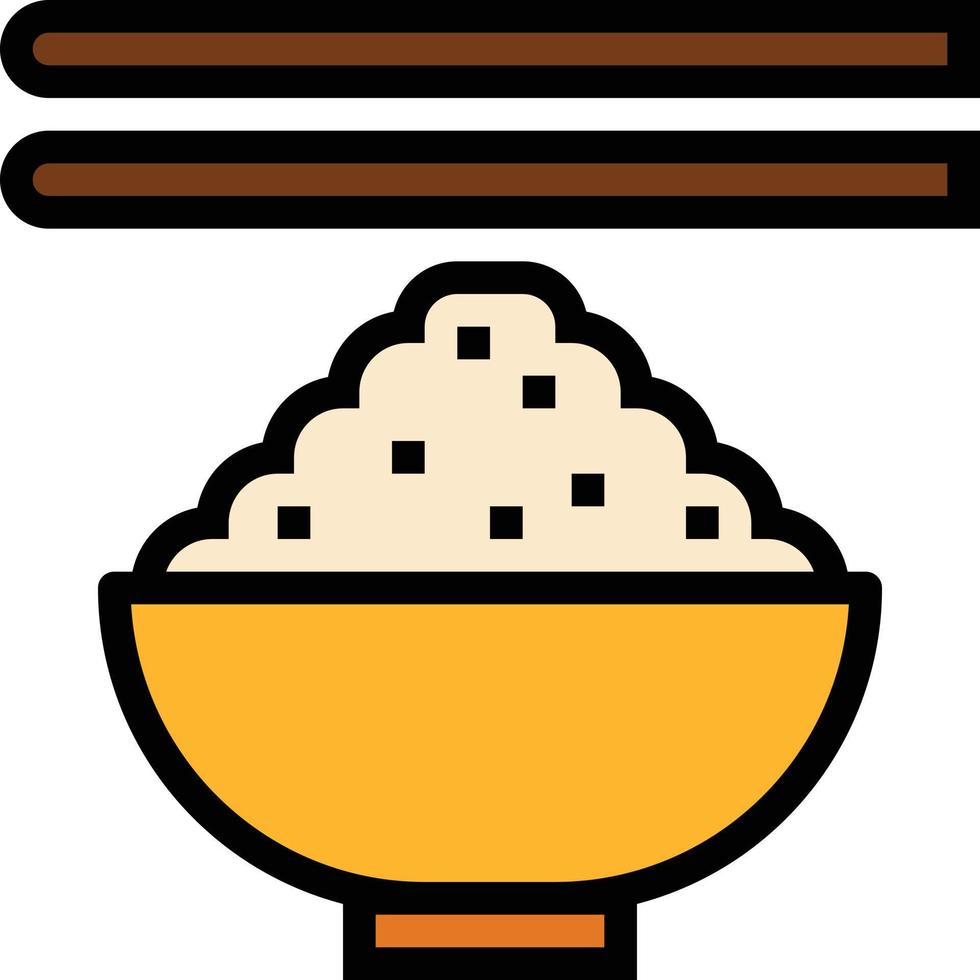 rice food meal - filled outline icon vector