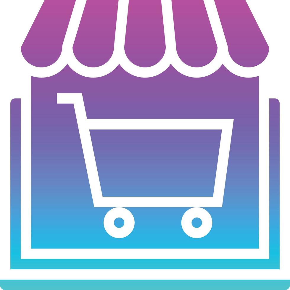 ecommerce cart shopping software development - gradient solid icon vector