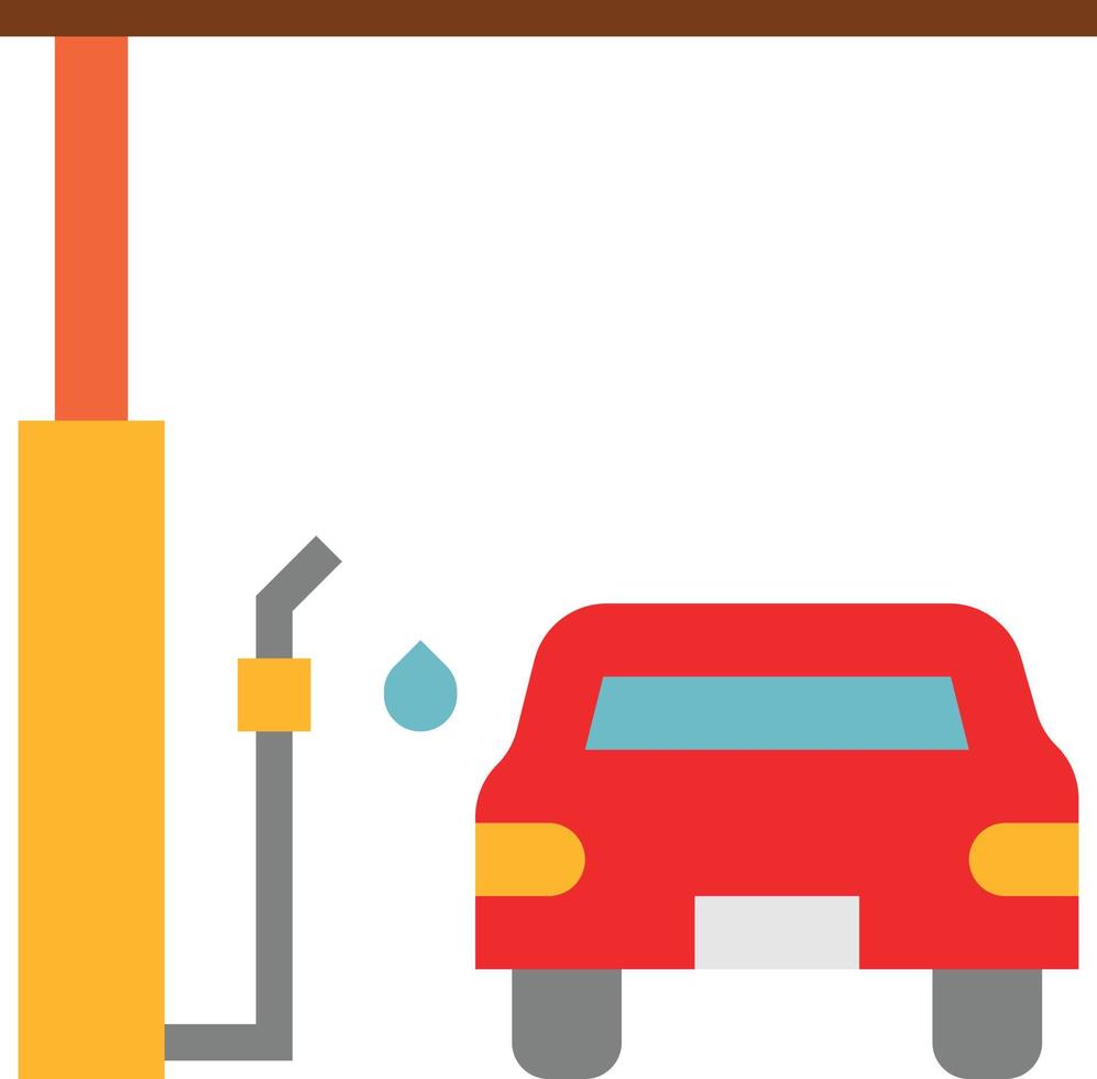 gas station transportation car - flat icon vector