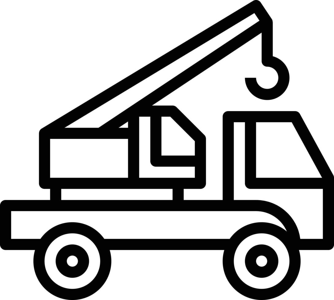 crane transportation truck - outline icon vector