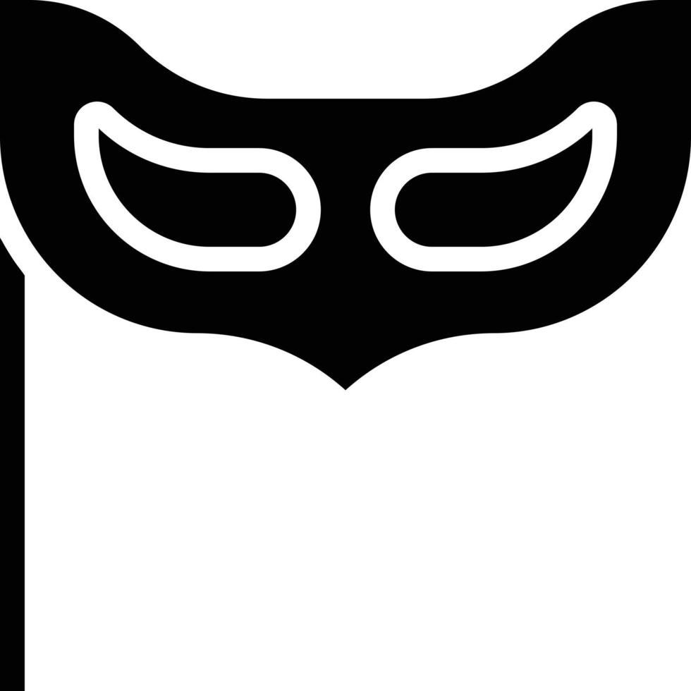 masquerade party mask costume accessory - solid icon vector