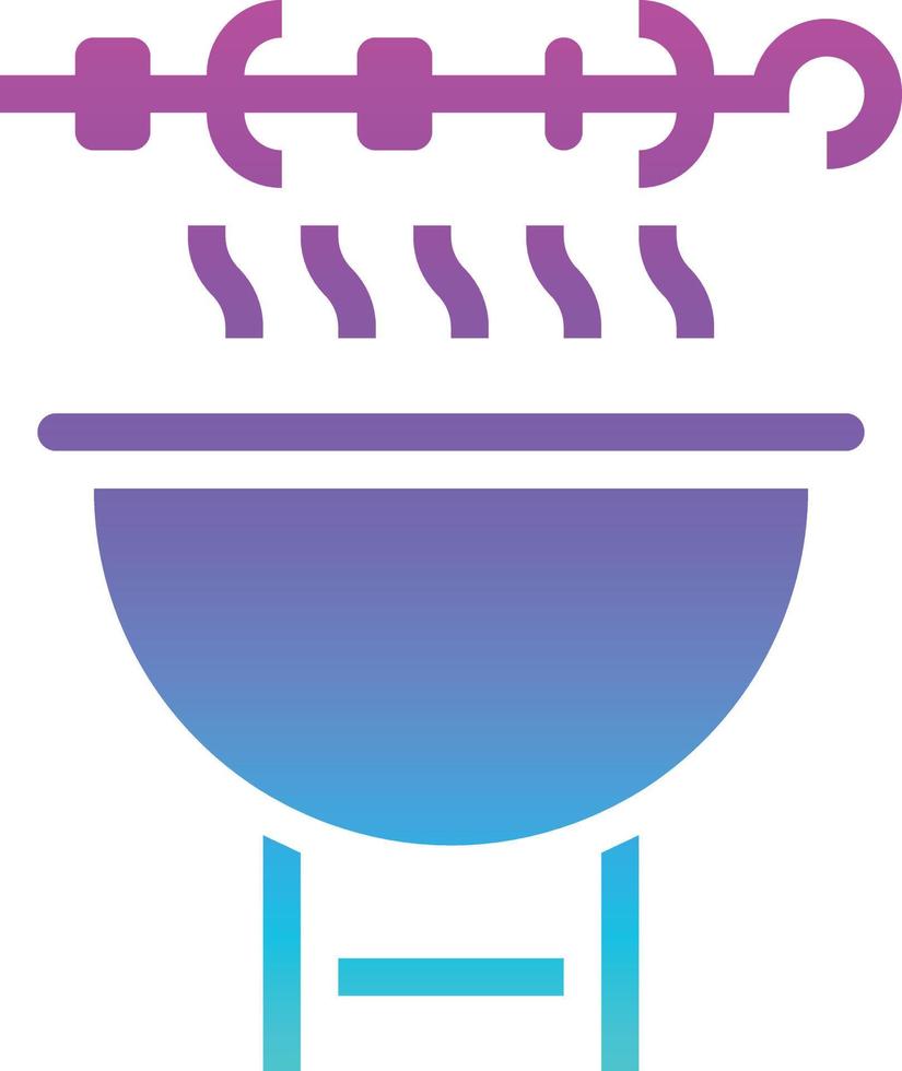 bbq party grill smoked barbeque - gradient solid icon vector