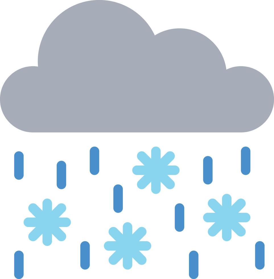 nieve lluvia lloviendo nevando cayendo - icono plano vector