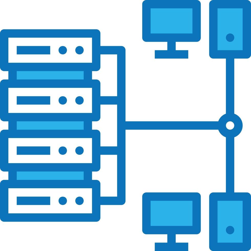 file server computer network data multimedia - blue icon vector