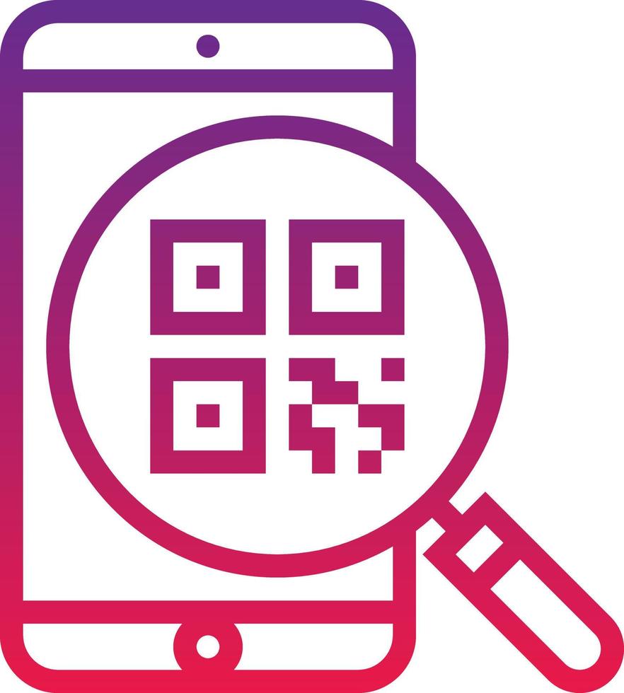 qr code scan mobile ecommerce - gradient icon vector