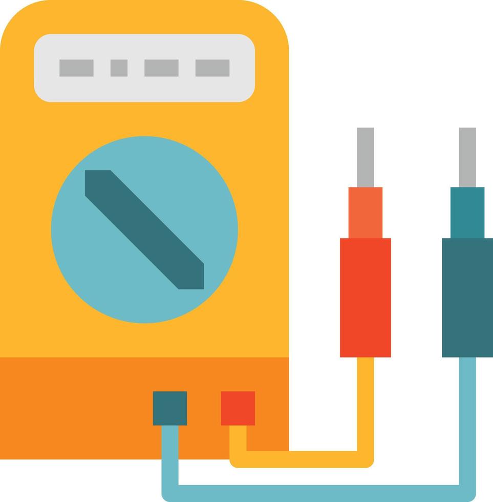 voltmeter tool electricity construction - flat icon vector