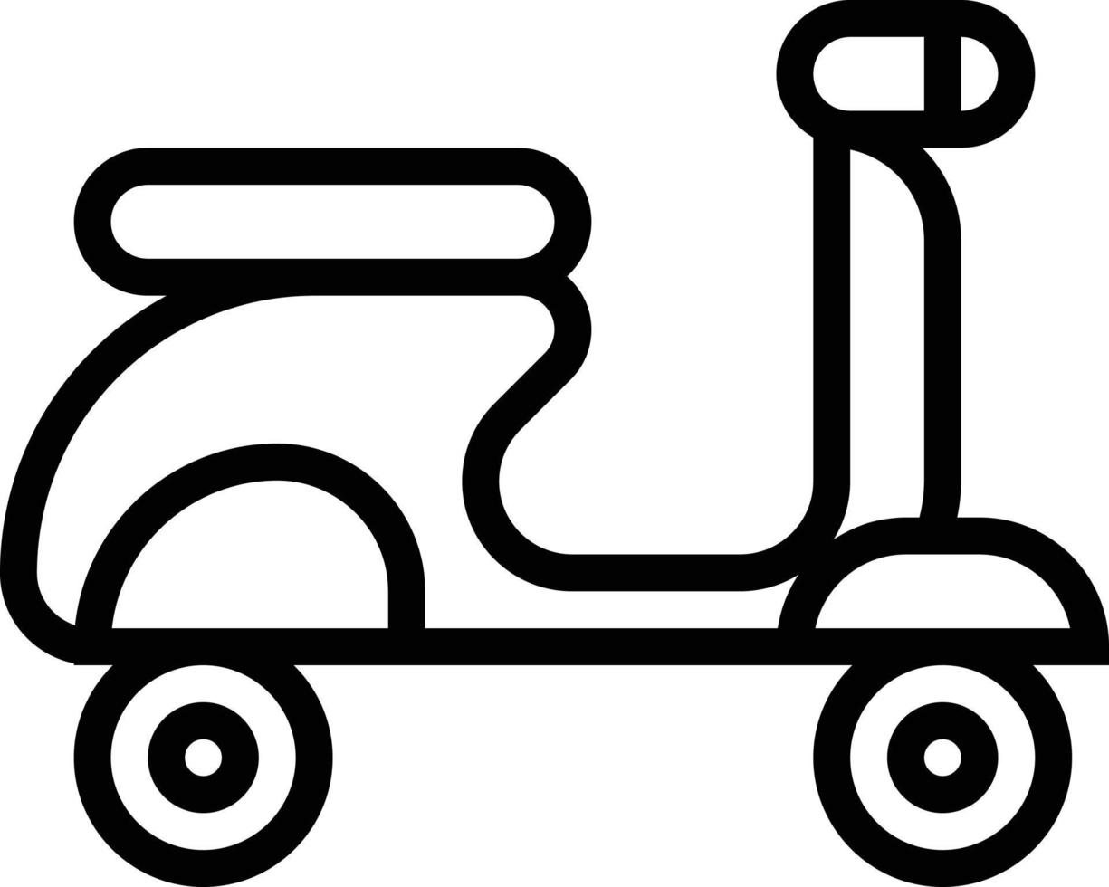 scooter transportation motorcycle - outline icon vector